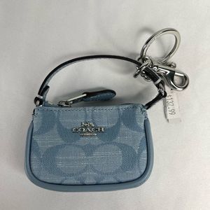 Coach Women's Mini Nolita Bag Charm Signature Chambray Blue Purse NWT